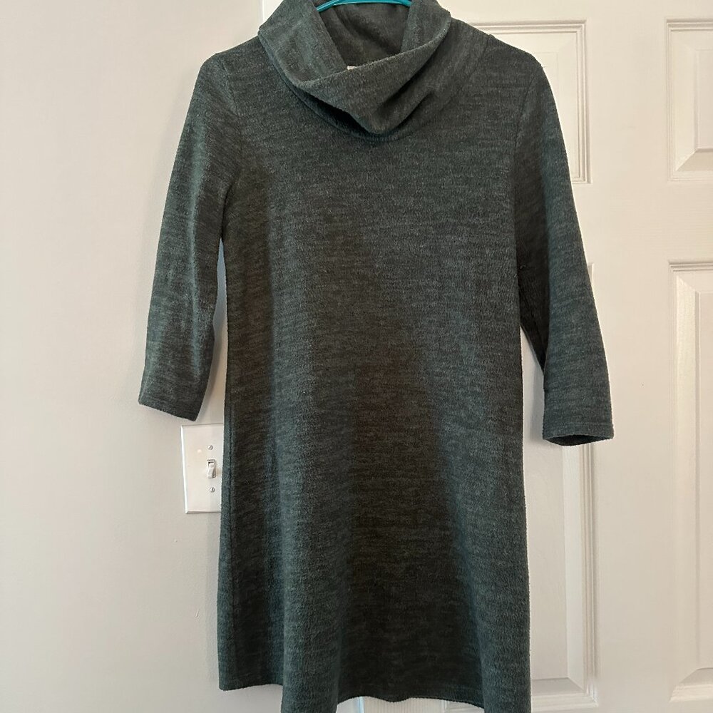 Kalleigh Dark Green Turtleneck Dress